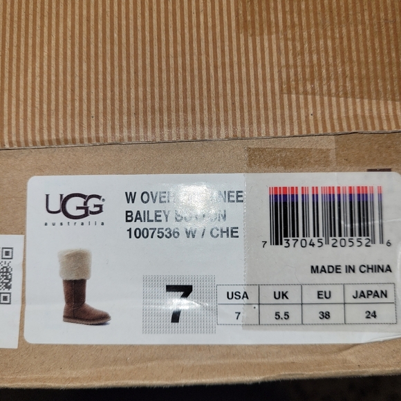 Tall Tan Over The Knee Bailey Button Ugg Boot - Picture 7 of 9